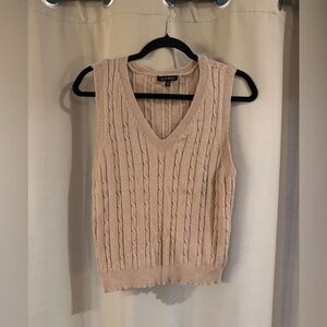 Women’s Tan Haute Monde Knit Sleeveless Sweater Vest
